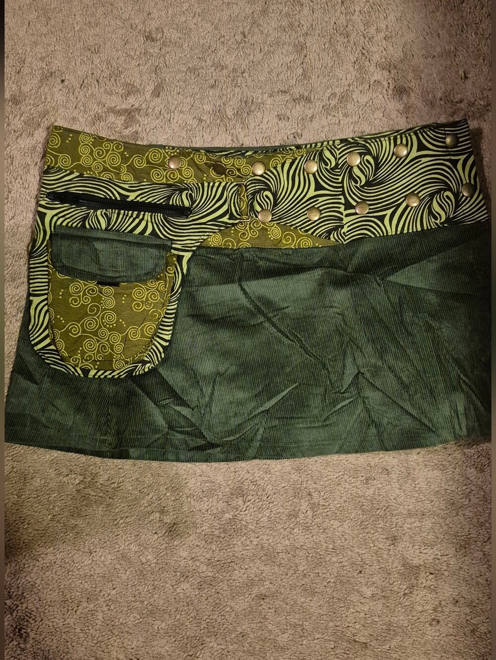 Jezebel Bohemian Snap Button Wrap Mini Skirt Sz.0/S
